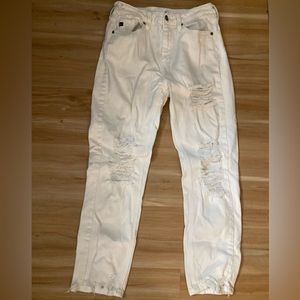 White distressed denim